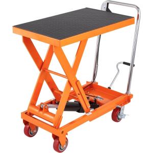 image:imageVEVOR 1100 LBS Hydraulic Lift Table Cart with 11354 Lift Range Hydraulic Scissor Cart with NonSlip Pad amp 4 Wheels Manual Single Scissor Lift for Material Handling and Transportation