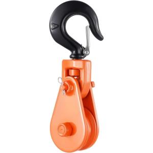 image:imageVEVOR 2 Ton Snatch Block with Swivel Hook 3 Sheave 38 Inch Wire Rope Heavy Duty Snatch Block Pulley 4400 lbs for Towing and Recovery Operations on Tow Truck Rollback Wrecker Car Hauler Winchesorange