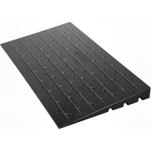 image:imageVEVOR 3 Rise Rubber Threshold Ramp 3 Channels Cord Cover Door Ramp NoSlip Surface 2200 Lbs Load Capacity Rubber Ramp for for Home Doorways Driveways Curb Home Steps 418 L x 24 W x 3 H 53lbs418 L x 24 W x 3 H