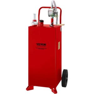 image:imageVEVOR 30 Gallon Fuel Caddy Gas Storage Tank amp 4 Wheels with Manual Transfer Pump Gasoline Diesel Fuel Container for Cars Lawn Mowers ATVs Boats More YellowRed