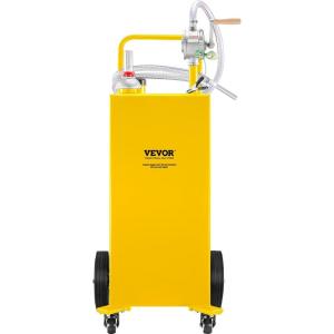 image:imageVEVOR 30 Gallon Fuel Caddy Gas Storage Tank amp 4 Wheels with Manual Transfer Pump Gasoline Diesel Fuel Container for Cars Lawn Mowers ATVs Boats More YellowYellow