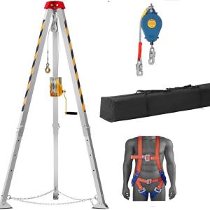 image:imageVEVOR Confined Space Tripod Kit 1800 lbs Winch Confined Space Tripod 7 Legs and 98 Cable Confined Space Rescue Tripod 328 Fall Protection Harness Storage Bag for Traditional Confined Spaces1200lbs 98ft w Harness