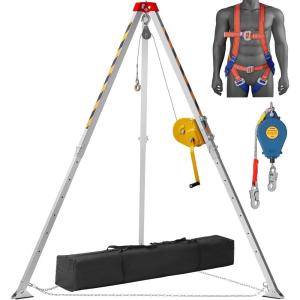 image:imageVEVOR Confined Space Tripod Kit 1800 lbs Winch Confined Space Tripod 7 Legs and 98 Cable Confined Space Rescue Tripod 328 Fall Protection Harness Storage Bag for Traditional Confined Spaces1800lbs 98ft w Harness