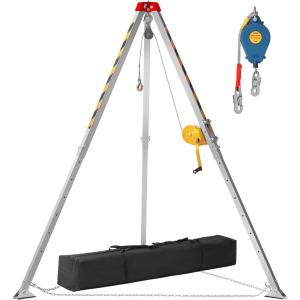 image:imageVEVOR Confined Space Tripod Kit 1800 lbs Winch Confined Space Tripod 7 Legs and 98 Cable Confined Space Rescue Tripod 328 Fall Protection Harness Storage Bag for Traditional Confined Spaces1200lbs 98ft