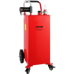 image:imageVEVOR Fuel Caddy 35 Gallon Gas Storage Tank on 4 Wheels with Manual Transfer Pump Gasoline Diesel Fuel Container for Cars Lawn Mowers ATVs Boats amp More RedRed
