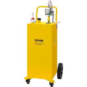 image:imageVEVOR Fuel Caddy 35 Gallon Gas Storage Tank on 4 Wheels with Manual Transfer Pump Gasoline Diesel Fuel Container for Cars Lawn Mowers ATVs Boats amp More RedYellow