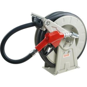 image:imageVEVOR Fuel Hose Reel 1 x 50 Extra Long Retractable Diesel Hose Reel HeavyDuty Carbon Steel Construction with Automatic Fuel Nozzle NBR Rubber Hose for Aircraft Ship Vehicle Tank Truck 300 PSI34 50 Ft