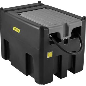 image:imageVEVOR Portable Diesel Tank 116 Gallon Capacity amp 10 GPM Flow Rate Diesel Fuel with 12V Electric Transfer Pump and 131ft Rubber Hose PE Transfer Tank for Easy Fuel Transportation GrayBlack