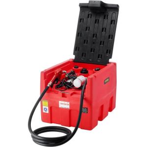 image:imageVEVOR Portable Diesel Tank 116 Gallon Capacity amp 10 GPM Flow Rate Diesel Fuel with 12V Electric Transfer Pump and 131ft Rubber Hose PE Transfer Tank for Easy Fuel Transportation GrayRed2