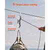 image:imageVEVOR 4400 lbs Breaking Strength 100 FT Rope Pulley Hoist 51 Lifting Power Heavy Duty Pulley System with 2pcs Soft Loops Metal Wheels Bearing Structure Block and Tackle for Lifting Heavy Objects023 x 100