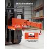image:imageVEVOR Forklift Jib Boom Crane 6000lbs Capacity Manual Telescoping Boom Extends Up to 561 inches Forklift Mobile Crane with 2 Hooks Adjustable Forklift Crane Attachment for Warehouse Factories5500 LBS