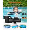 image:imageVEVOR Swimming Pool Pump 20HP 115 V 1500 W Single Speed Pumps for Above Ground Pool wStrainer Basket 5400 GPH Max Flow Certification of ETL for SecurityDual Speed