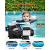 image:imageVEVOR Swimming Pool Pump 20HP 115 V 1500 W Single Speed Pumps for Above Ground Pool wStrainer Basket 5400 GPH Max Flow Certification of ETL for SecuritySingle Speed