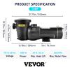 image:imageVEVOR Swimming Pool Pump 20HP 115 V 1500 W Single Speed Pumps for Above Ground Pool wStrainer Basket 5400 GPH Max Flow Certification of ETL for SecuritySingle Speed