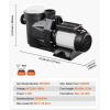 image:imageVEVOR Swimming Pool Pump 20HP 115 V 1500 W Single Speed Pumps for Above Ground Pool wStrainer Basket 5400 GPH Max Flow Certification of ETL for SecuritySingle Speed