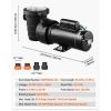 image:imageVEVOR Swimming Pool Pump 20HP 115 V 1500 W Single Speed Pumps for Above Ground Pool wStrainer Basket 5400 GPH Max Flow Certification of ETL for SecurityDual Speed