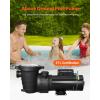 image:imageVEVOR Swimming Pool Pump 20HP 115 V 1500 W Single Speed Pumps for Above Ground Pool wStrainer Basket 5400 GPH Max Flow Certification of ETL for SecurityDual Speed