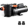 image:imageVEVOR Swimming Pool Pump 20HP 115 V 1500 W Single Speed Pumps for Above Ground Pool wStrainer Basket 5400 GPH Max Flow Certification of ETL for SecurityDual Speed