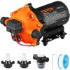 image:imageVEVOR Water Pressure Diaphragm Pump RV Water Pump Fresh Water Pump110V AC 33 GPM Pressure Adjustable Self Priming Sprayer Pump with Pressure Switch for RV Camper Marine Boat Lawn FCC Certified12V  55GPM  70PSIAdjustable