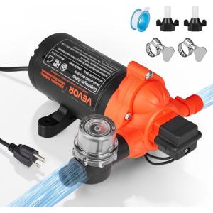 image:imageVEVOR 12V Diaphragm Pump 5 GPM 1893 Lmin 5Chamber 12V DC Water Pump with Automatic Pressure Switch 40100 PSI Adjustable 12 MNPT Port for Agricultural Irrigation Construction Site Drainage110V  3Chamber  40GPM  45PSI