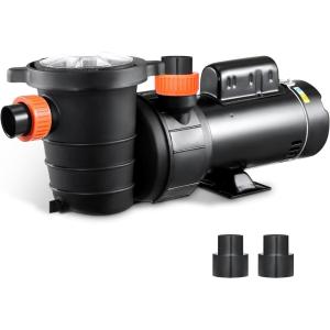 image:imageVEVOR Swimming Pool Pump 20HP 115 V 1500 W Single Speed Pumps for Above Ground Pool wStrainer Basket 5400 GPH Max Flow Certification of ETL for SecurityDual Speed