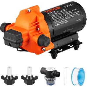 image:imageVEVOR Water Pressure Diaphragm Pump RV Water Pump Fresh Water Pump110V AC 33 GPM Pressure Adjustable Self Priming Sprayer Pump with Pressure Switch for RV Camper Marine Boat Lawn FCC Certified110V  33GPM  45PSI