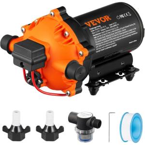 image:imageVEVOR Water Pressure Diaphragm Pump RV Water Pump Fresh Water Pump110V AC 33 GPM Pressure Adjustable Self Priming Sprayer Pump with Pressure Switch for RV Camper Marine Boat Lawn FCC Certified12V  55GPM  70PSIAdjustable