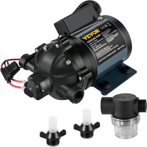 image:imageVEVOR Water Pressure Diaphragm Pump RV Water Pump Fresh Water Pump110V AC 33 GPM Pressure Adjustable Self Priming Sprayer Pump with Pressure Switch for RV Camper Marine Boat Lawn FCC Certified12V  7GPM  60PSI