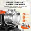 image:imageVEVOR 1HP Shallow Well Pump Portable 1380 GPH Garden Jet Pump with Automatic Controller 145 ft Head Stainless Steel Sprinkler Booster Pumps for Garden Lawn Irrigation System Water Transfer1 HP with Tank SS