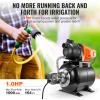 image:imageVEVOR 1HP Shallow Well Pump Portable 1380 GPH Garden Jet Pump with Automatic Controller 145 ft Head Stainless Steel Sprinkler Booster Pumps for Garden Lawn Irrigation System Water Transfer1 HP with Tank