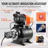 image:imageVEVOR 1HP Shallow Well Pump Portable 1380 GPH Garden Jet Pump with Automatic Controller 145 ft Head Stainless Steel Sprinkler Booster Pumps for Garden Lawn Irrigation System Water Transfer1 HP with Tank