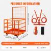 image:imageVEVOR Forklift Man Basket 36 x 36 Inches Forklift Safety Cage Work Platform 1200 lbs Load Capacity Collapsible Lift Basket with 4 Wheels Device Chain for Aerial Work Lifting Loader43x45 with Wheels
