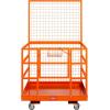 image:imageVEVOR Forklift Man Basket 36 x 36 Inches Forklift Safety Cage Work Platform 1200 lbs Load Capacity Collapsible Lift Basket with 4 Wheels Device Chain for Aerial Work Lifting Loader43x45 with Wheels