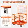 image:imageVEVOR Forklift Man Basket 36 x 36 Inches Forklift Safety Cage Work Platform 1200 lbs Load Capacity Collapsible Lift Basket with 4 Wheels Device Chain for Aerial Work Lifting Loader43x45 with Wheels
