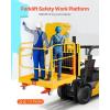image:imageVEVOR Forklift Man Basket 36 x 36 Inches Forklift Safety Cage Work Platform 1200 lbs Load Capacity Collapsible Lift Basket with 4 Wheels Device Chain for Aerial Work Lifting Loader36x36 with Wheels