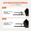 image:imageVEVOR Pallet Forks 2000 lbs Clamp on Pallet Forks 60 Total Length Heavy Duty Pallet Forks with Adjustable Stabilizer Bar Tractor Bucket Forks for Tractor Attachments Skid Steer Loader Bucket60 inch
