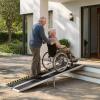 image:imageVEVOR Portable Wheelchair Ramp 4FT NonSlip Aluminum Folding Handicap Ramp Door Threshold Ramps for Wheelchair for HomeWheel Chair Ramp Steps Cars Scooter Cart Curbs Stairs8FT