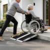 image:imageVEVOR Portable Wheelchair Ramp 4FT NonSlip Aluminum Folding Handicap Ramp Door Threshold Ramps for Wheelchair for HomeWheel Chair Ramp Steps Cars Scooter Cart Curbs Stairs2FT