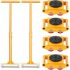 image:imageVEVOR Machine Skate 6T Machinery Skate Dolly 13228 lbs Machinery Moving Skate Machinery Mover Skate with 360 Rotation Cap and PU Directional Rollers Heavy Duty Industrial Moving Equipment Yellow6T