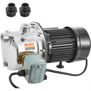 image:imageVEVOR 34HP SUS304 Stainless Steel Shallow Well Jet Pump 115 Volt 185 GPM 131 FT Maximum Head Irrigation Water Pump for Agricultural Garden Irrigation System HighRise Water Supply Shower Booster34HP SUS304