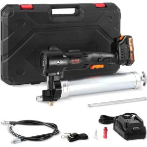image:imageVEVOR Cordless Grease Gun 20Volt 10000 PSI 39 Long Hose Electric Grease Gun Kit Professional High Pressure Battery Powered Grease Gun with Carrying Case Battery and Charger Included Black1 Battery