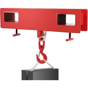 image:imageVEVOR Forklift Lifting Hook 4400lbs Capacity Forklift Lifting Hoist Red Forklift Mobile Crane with Swivel Hook and Two Large TScrews Hook Forklift Lifting Hoist Fork Lifting Attachment4400 LBS