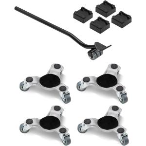 image:imageVEVOR Furniture Dolly 4 Pack 6Inch Steel TriDolly with 360 PP Swivel Wheels and NonSlip Cap 3 Wheels Furniture Lift Mover Tool Set for Moving Heavy Furniture Refrigerator Sofa4 Pack 6Inch