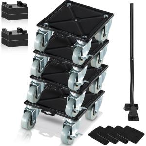 image:imageVEVOR Furniture Dolly Heavy Duty Furniture Movers with 5 x 360 Rotation Wheels Carbon Steel Panel Furniture Lift Slider Tool Set for Appliances Sofa Fridge Washing MachineLarge 64 x 69