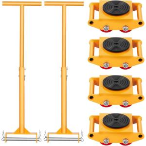 image:imageVEVOR Machine Skate 6T Machinery Skate Dolly 13228 lbs Machinery Moving Skate Machinery Mover Skate with 360 Rotation Cap and PU Directional Rollers Heavy Duty Industrial Moving Equipment Yellow6T