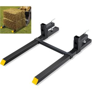 image:imageVEVOR Pallet Forks 2000 Lbs Clamp on Pallet Forks 43 Total Length Tractor Bucket Forks with Adjustable Stabilizer Bar Heavy Duty Pallet Forks for Tractor Attachments Skid Steer Loader Bucket43 inch
