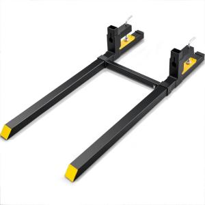 image:imageVEVOR Pallet Forks 2000 lbs Clamp on Pallet Forks 60 Total Length Heavy Duty Pallet Forks with Adjustable Stabilizer Bar Tractor Bucket Forks for Tractor Attachments Skid Steer Loader Bucket60 inch