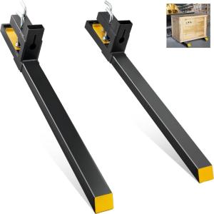 image:imageVEVOR Pallet Forks 4000 lbs Clamp on Pallet Forks 60 Total Length Heavy Duty Pallet Forks Tractor Bucket Forks for Tractor Attachments Skid Steer Loader Bucket