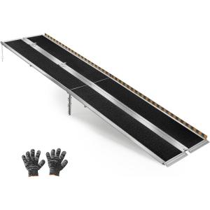 image:imageVEVOR Portable Wheelchair Ramp 4FT NonSlip Aluminum Folding Handicap Ramp Door Threshold Ramps for Wheelchair for HomeWheel Chair Ramp Steps Cars Scooter Cart Curbs Stairs9FT