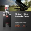 image:imageVEVOR 4 Quart Hydraulic Power Unit Double Acting Dump Trailer Pump 3200 PSI Max Relief Pressure amp 091 GPM Flow Rate DC 12V Hydraulic Pump with Metal Reservoir for Dump Trailer Car Lifting Black12 Quart